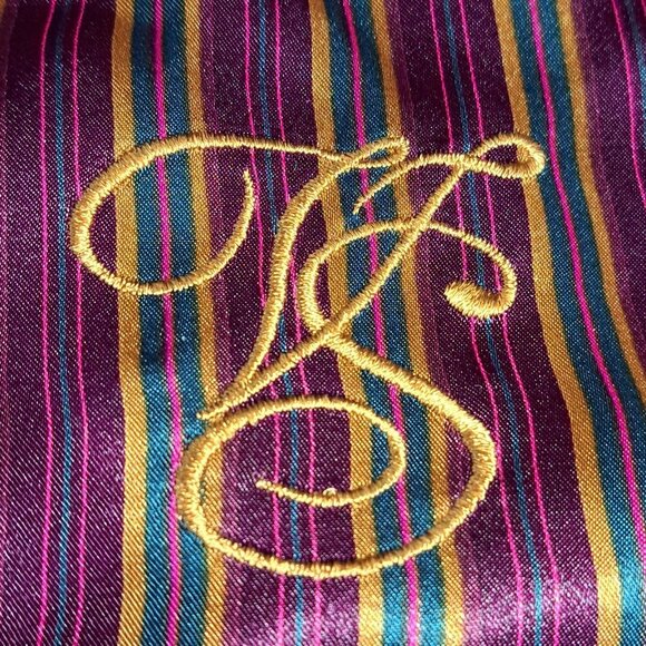 NEW OLD STOCK Vintage Gold Label Victoria's Secret Burgundy Striped Sleep Shirt - Picture 6 of 7